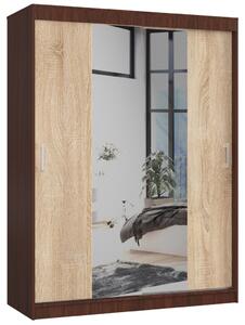 AKORD CLP Tolóajtós Szekrény Wenge Sonoma Tükörrel 150cm