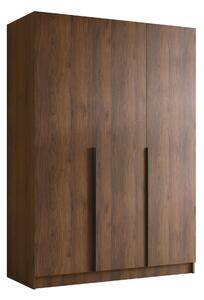 Gardróbszekrény Closico Decoron I, Laminált forgácslap, 215x150x58cm, Fekete, Dió