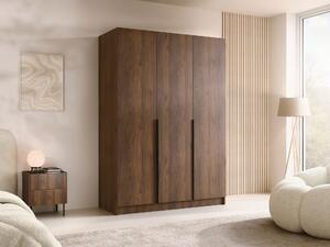 Gardróbszekrény Closico Decoron I, Laminált forgácslap, 215x150x58cm, Dió, Fekete