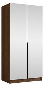 Gardróbszekrény Closico Staton III, Laminált forgácslap, 215x100x58cm, Fekete, Dió