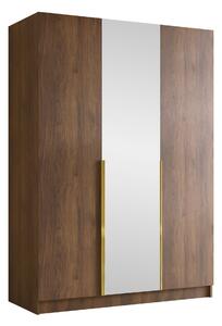 Gardróbszekrény Closico Decoron II, Laminált forgácslap, 215x150x58cm, Aranysárga, Dió