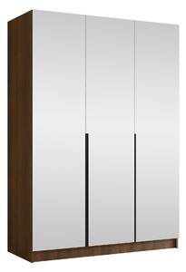 Gardróbszekrény Closico Decoron III, Laminált forgácslap, 215x150x58cm, Fekete, Dió