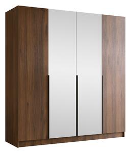 Gardróbszekrény Closico Navor II, Laminált forgácslap, 215x200x58cm, Fekete, Dió