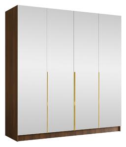 Gardróbszekrény Closico Navor III, Laminált forgácslap, 215x200x58cm, Dió, Aranysárga