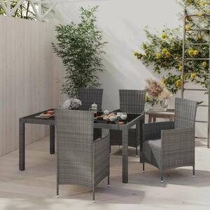 Polyrattan Kültéri Étkezőgarnitúra - 5 részes - Szürke