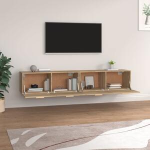 2 db sonoma tölgy színű szerelt fa faliszekrény 100x36,5x35 cm