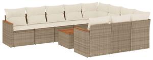 VidaXL Polyrattan Kerti Ülőgarnitúra - 11 részes - Bézs