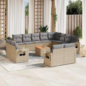 VidaXL Polyrattan Kerti Ülőgarnitúra - Bézs - 13 részes