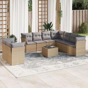 VidaXL Polyrattan Kerti Ülőgarnitúra - 10 részes - Bézs