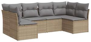 Polyrattan Kerti Ülőgarnitúra - 6 részes - Bézs