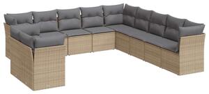 Polyrattan Kerti Ülőgarnitúra - 11 részes - Bézs