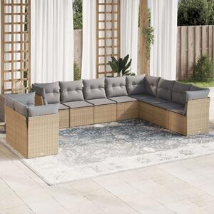 VidaXL Polyrattan Kerti Ülőgarnitúra - 10 részes - Bézs