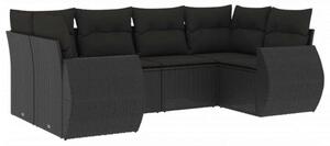 VidaXL Polyrattan Kerti Ülőgarnitúra - Fekete - 6 részes
