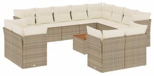 VidaXL Polyrattan Kerti Ülőgarnitúra - 13 részes - Bézs