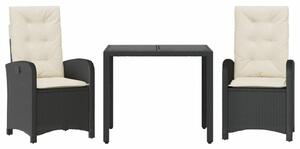 VidaXL Polyrattan Kerti Étkezőgarnitúra - 3 részes