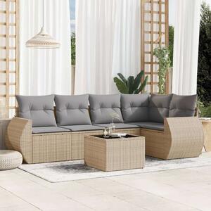 VidaXL Polyrattan Kerti Ülőgarnitúra - 6 részes - Bézs