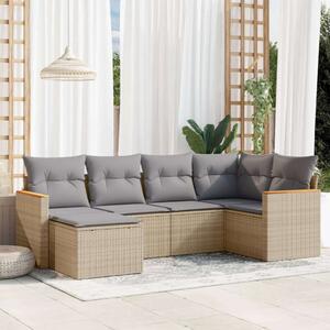 VidaXL Polyrattan Kerti Ülőgarnitúra - 6 részes - Bézs