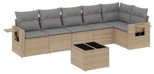 VidaXL Polyrattan Kerti Ülőgarnitúra - 7 részes - Bézs
