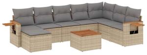 VidaXL Polyrattan Kerti Ülőgarnitúra - 9 részes - Bézs