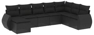 VidaXL Polyrattan Kerti Ülőgarnitúra - 8 részes - Fekete