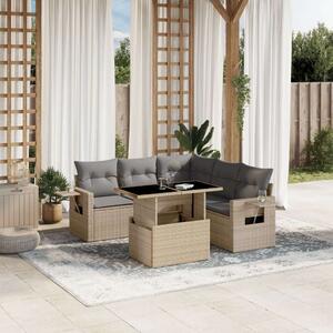 VidaXL Polyrattan Kerti Ülőgarnitúra - 6 részes - Bézs