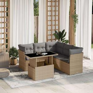 VidaXL Polyrattan Kerti Ülőgarnitúra - 6 részes - Bézs