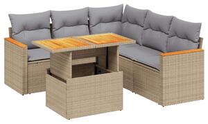 VidaXL Polyrattan Kerti Ülőgarnitúra - 6 részes - Bézs