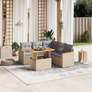 VidaXL Polyrattan Kerti Ülőgarnitúra - 6 részes - Bézs
