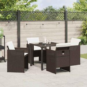 Kert étkező szett 5 pcs Barna polirattan