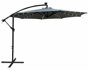 Fancy Garden MILIN LED Világítású Világosszürke Kerti Napernyő