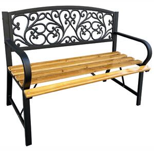 Fancy Garden Nerina Kerti Pad Fém/Fa Fekete Áttört Mintás