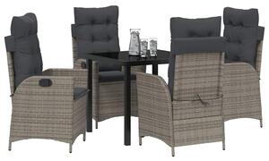 VidaXL Kert étkező szett 5 pcs Szürke polirattan