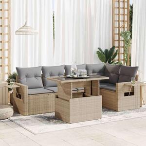 VidaXL Polyrattan Kerti Ülőgarnitúra - 6 részes - Bézs