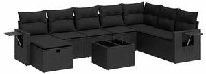 VidaXL Polyrattan Kerti Ülőgarnitúra - 9 részes - Fekete
