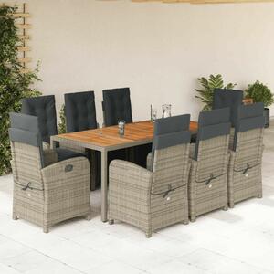 VidaXL Polyrattan Kerti Étkezőgarnitúra - 9 Elemes