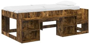 VidaXL Gyerekágy keret tárolóval Füstös Tölgy 80 x 200 cm Szerelt Fa