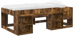 VidaXL Gyerekágy keret tárolóval Füstös Tölgy 75 x 190 cm Szerelt Fa