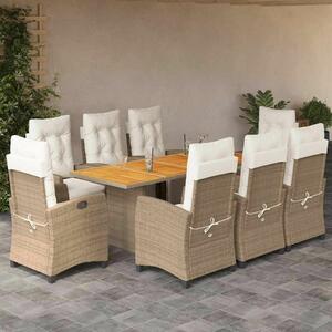 VidaXL Polyrattan Kerti Étkezőgarnitúra - 9 részes