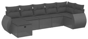 VidaXL Polyrattan Kerti Ülőgarnitúra - 7 részes - Fekete