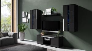 LIAM TV-asztal - fekete / fehér fényes