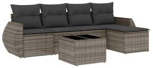 VidaXL Polyrattan Kerti Ülőgarnitúra - 6 részes - Szürke