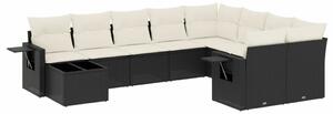 VidaXL Polyrattan Kerti Ülőgarnitúra - Fekete - 10 részes