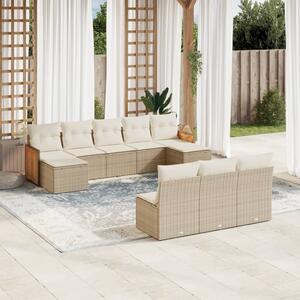 VidaXL Polyrattan Kerti Ülőgarnitúra - 10 részes - Bézs