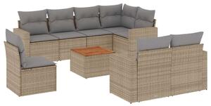 VidaXL Polyrattan Kerti Ülőgarnitúra - 9 részes, Bézs