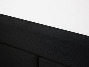 Fekete kárpitozott boxspring franciaágy 180 x 200 cm ADMIRAL
