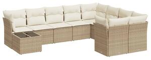 VidaXL Polyrattan Kerti Ülőgarnitúra - 10 részes - Bézs