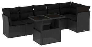 VidaXL 7 részes Polyrattan Kerti Ülőgarnitúra - Fekete