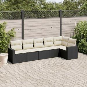VidaXL Polyrattan Kerti Ülőgarnitúra - 6 részes - Fekete