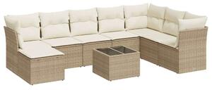 VidaXL Polyrattan Kerti Ülőgarnitúra - 9 részes - Bézs