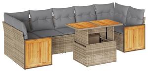 VidaXL Polyrattan Kerti Ülőgarnitúra - 8 részes - Bézs